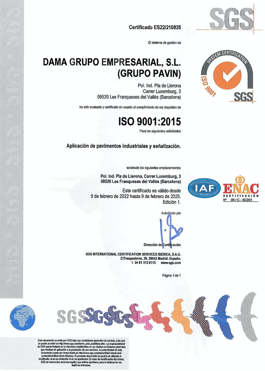 Certificado ISO 9001:2015 ES22/210835