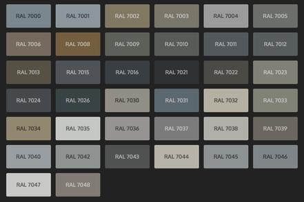 GRUPO PAVIN - Suelos y pavimentos industriales | Carta de colores RAL Classic - Tonos grises