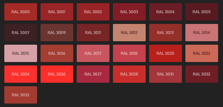 GRUPO PAVIN - Suelos y pavimentos industriales | Carta de colores RAL Classic - Tonos rojos