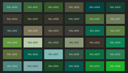 GRUPO PAVIN - Suelos y pavimentos industriales | Carta de colores RAL Classic - Tonos verdes