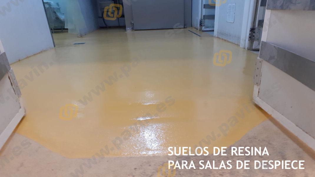Sellado del pavimento industrial agroalimentario con resinas de poliuretano cemento para salas de despiece